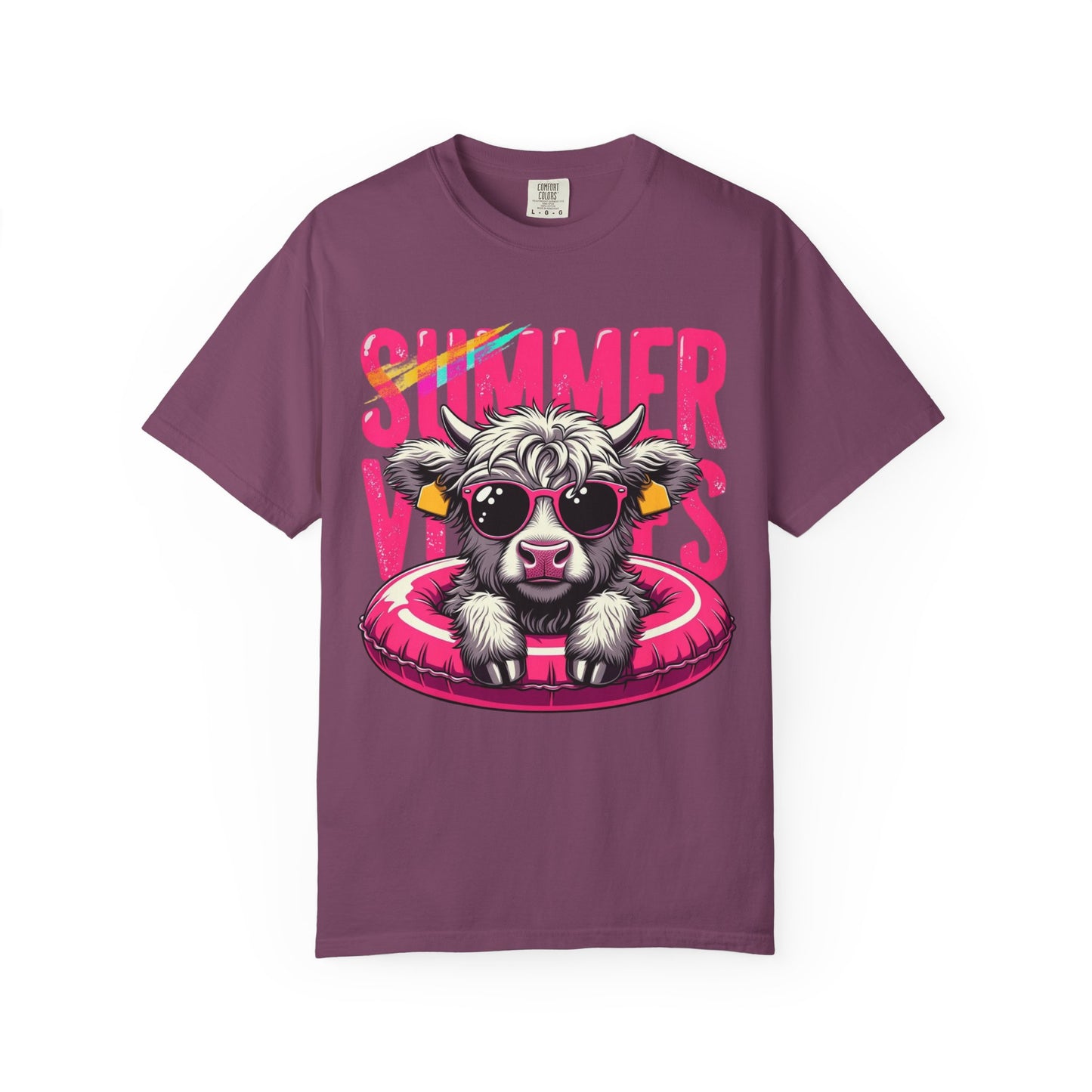 T-Shirt — "Summer Vibes" Cow with Sunglasses Graphic