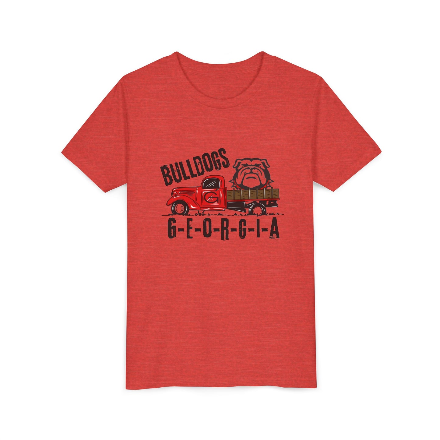 Georgia Bulldogs Youth Tee – Red Truck & Bulldog Graphic
