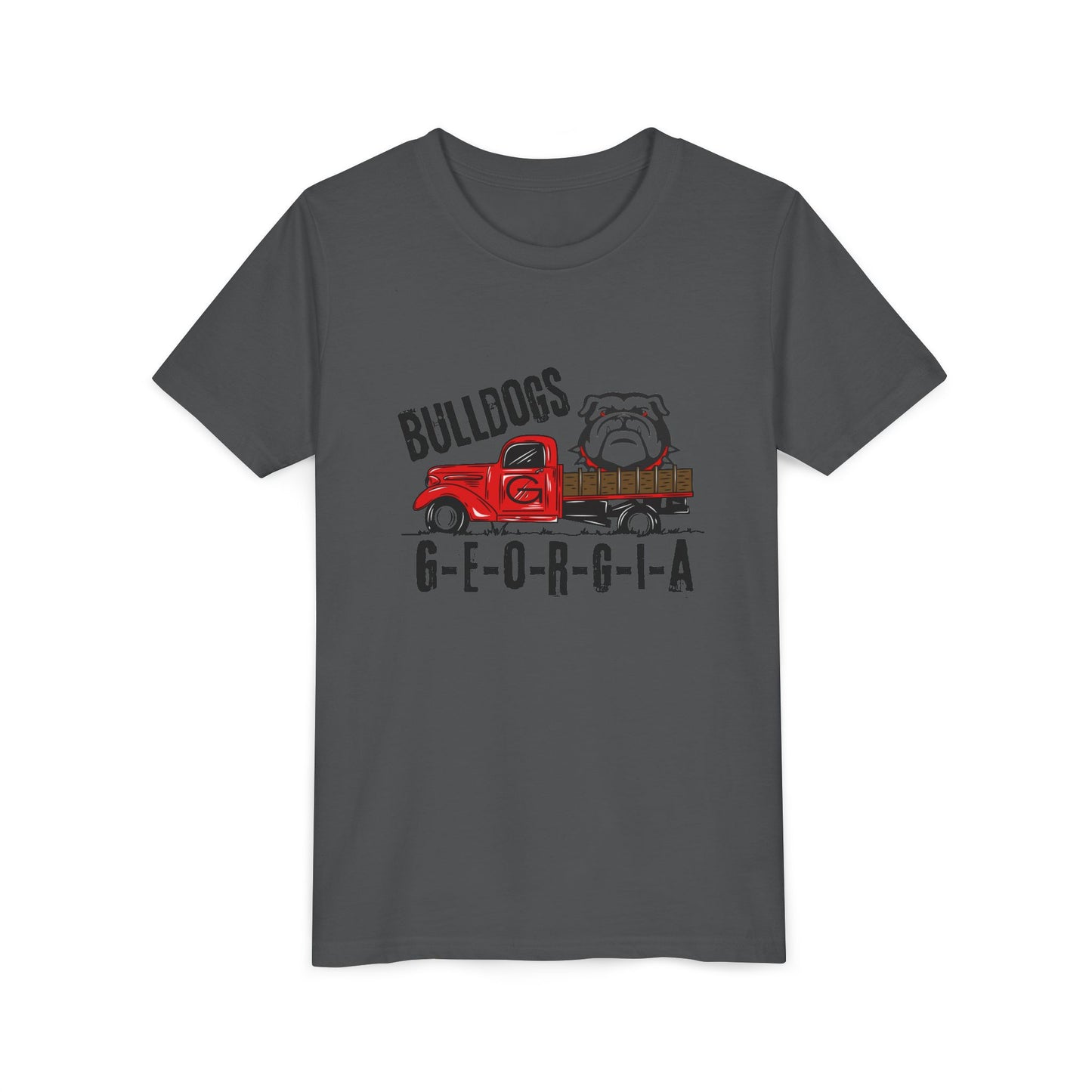 Georgia Bulldogs Youth Tee – Red Truck & Bulldog Graphic