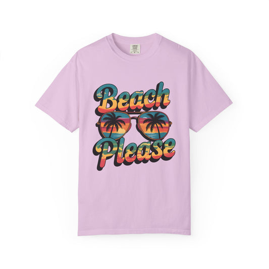 Beach Please T-Shirt — Retro Palm Sunglasses Summer Tee