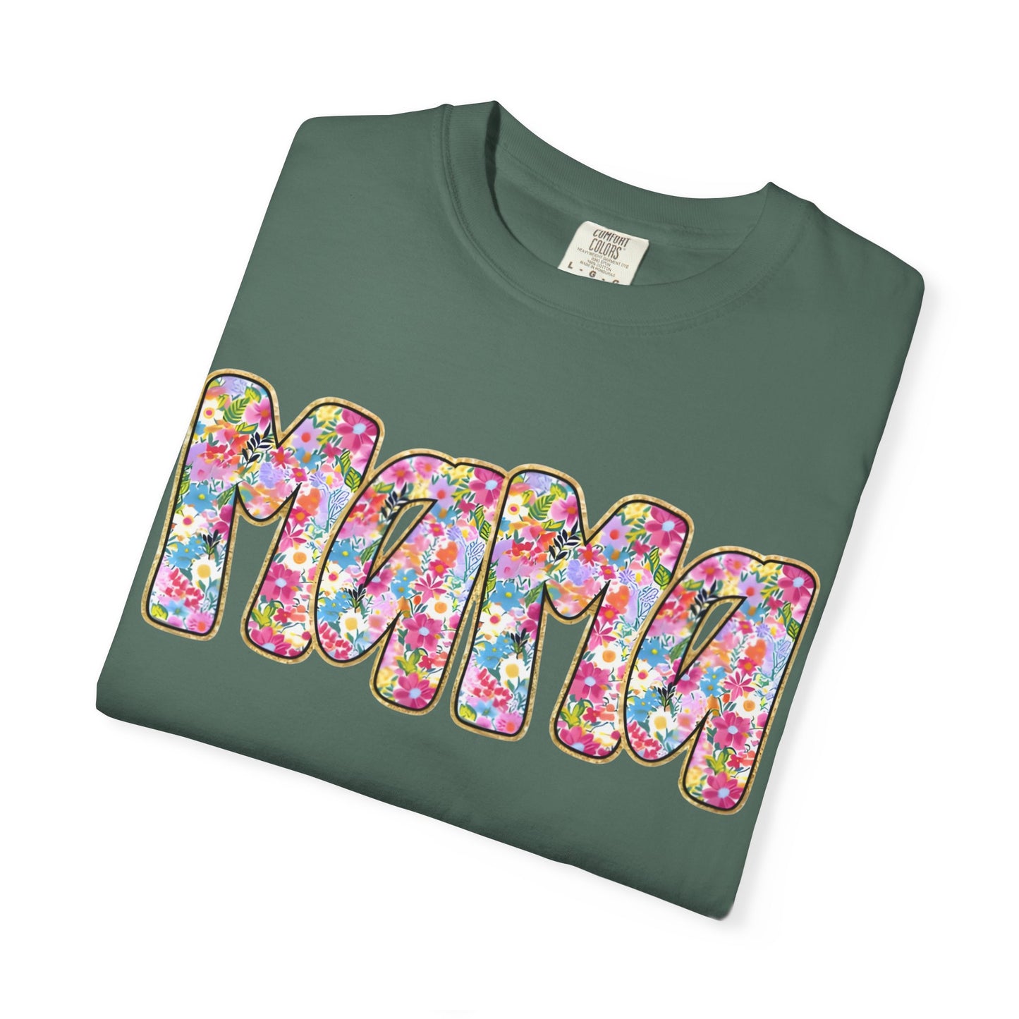 Mama Floral T-Shirt — Colorful Retro Bubble Letters Mother’s Day Tee