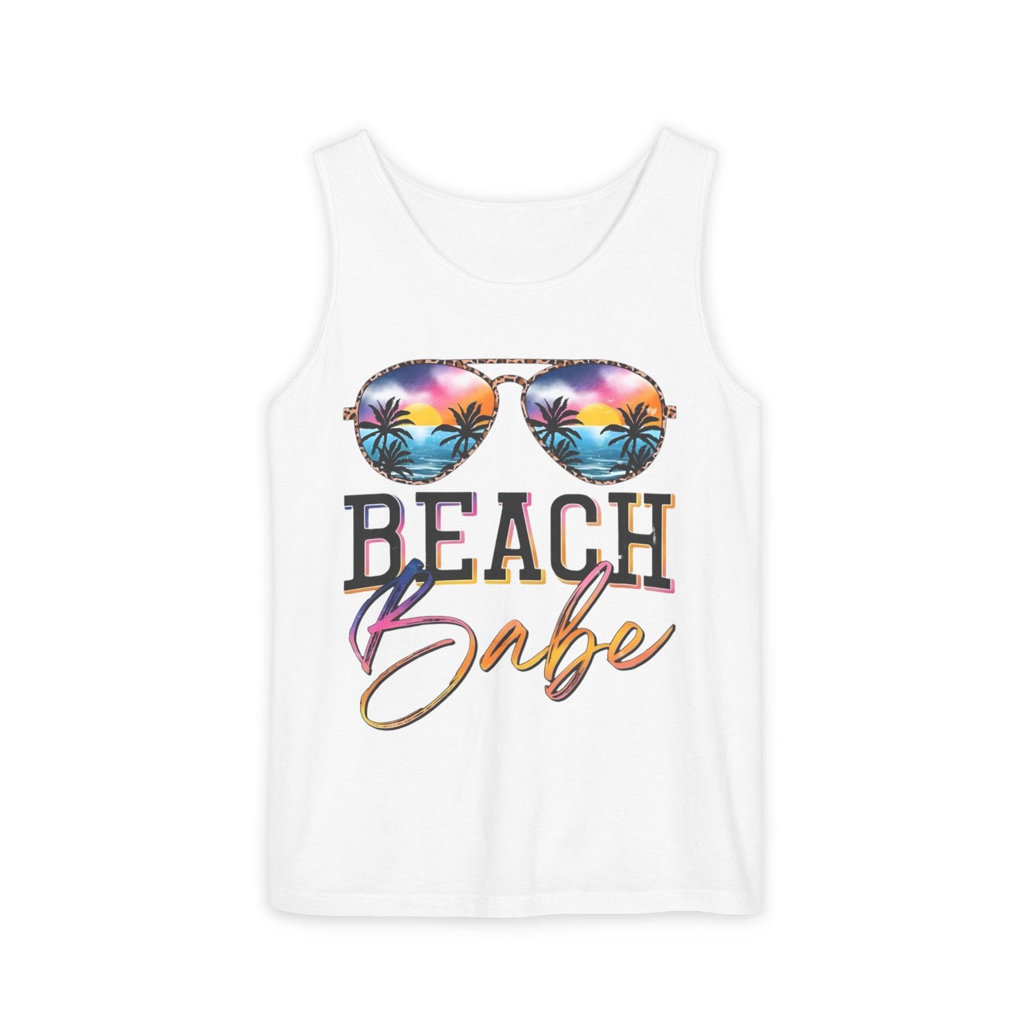 Beach Babe Tank Top — Sunglasses Sunset Graphic