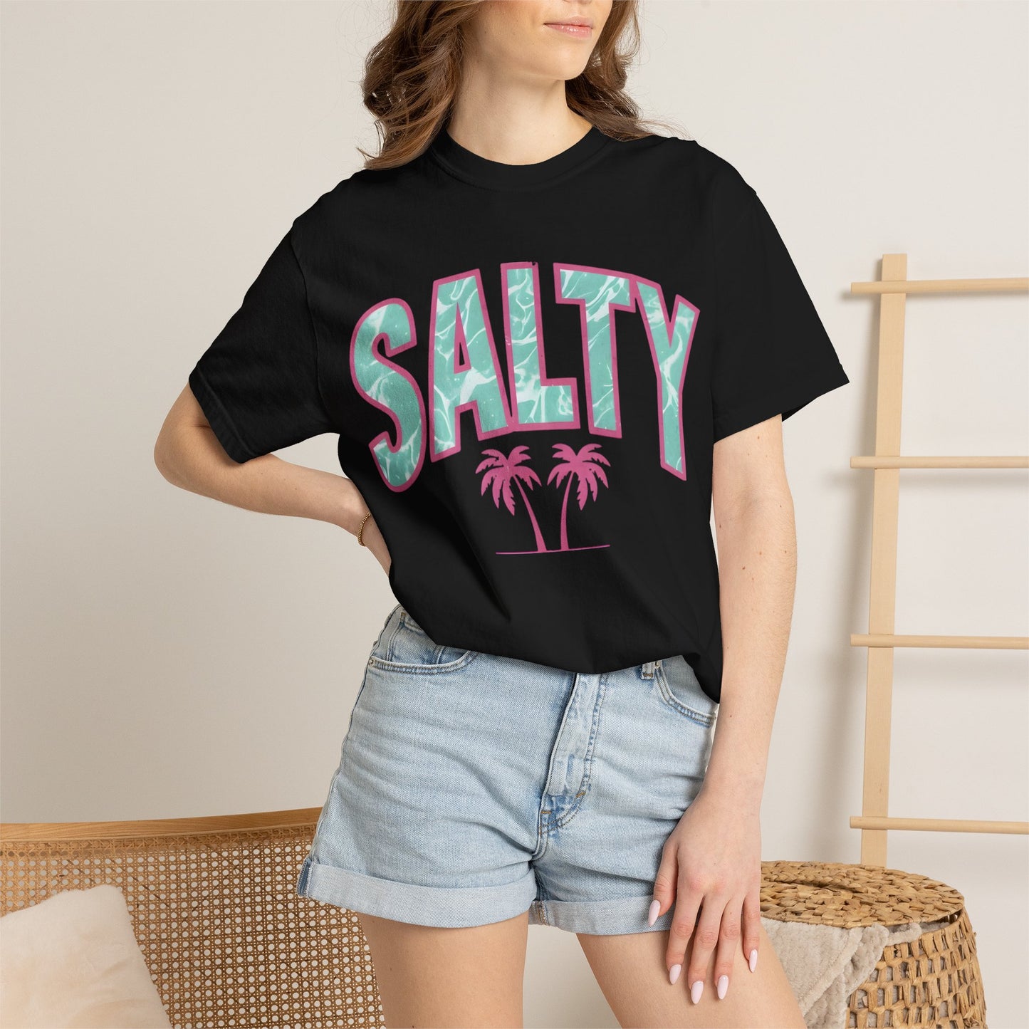 Salty Palm Beach T-Shirt — Retro Tropical Graphic Tee