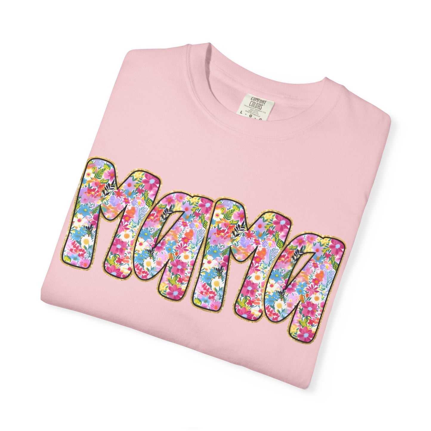 Mama Floral T-Shirt — Colorful Retro Bubble Letters Mother’s Day Tee