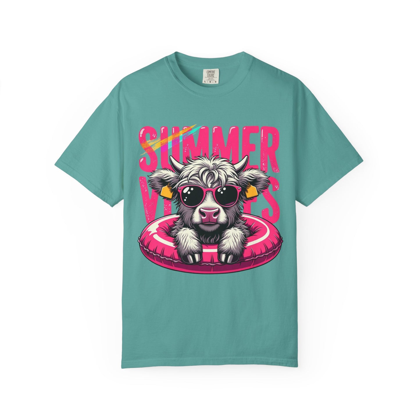 T-Shirt — "Summer Vibes" Cow with Sunglasses Graphic