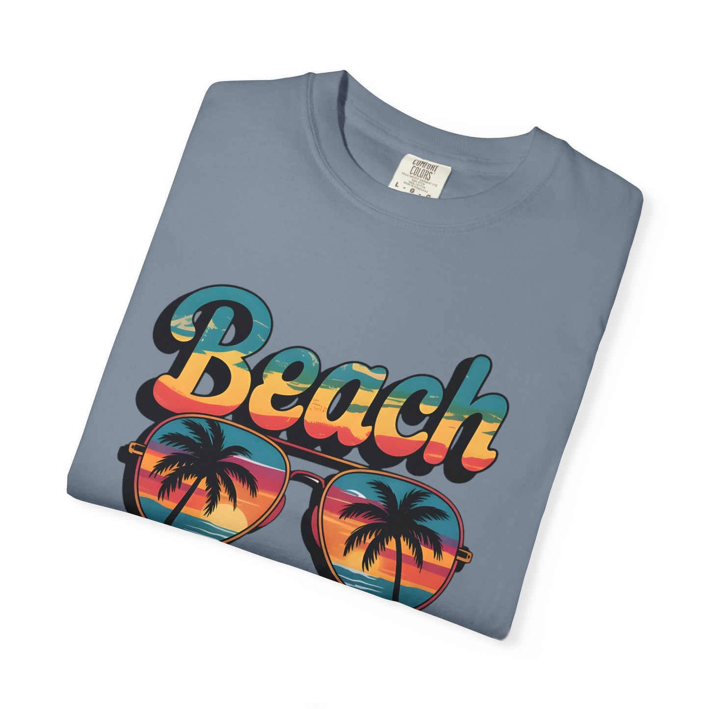 Beach Please T-Shirt — Retro Palm Sunglasses Summer Tee