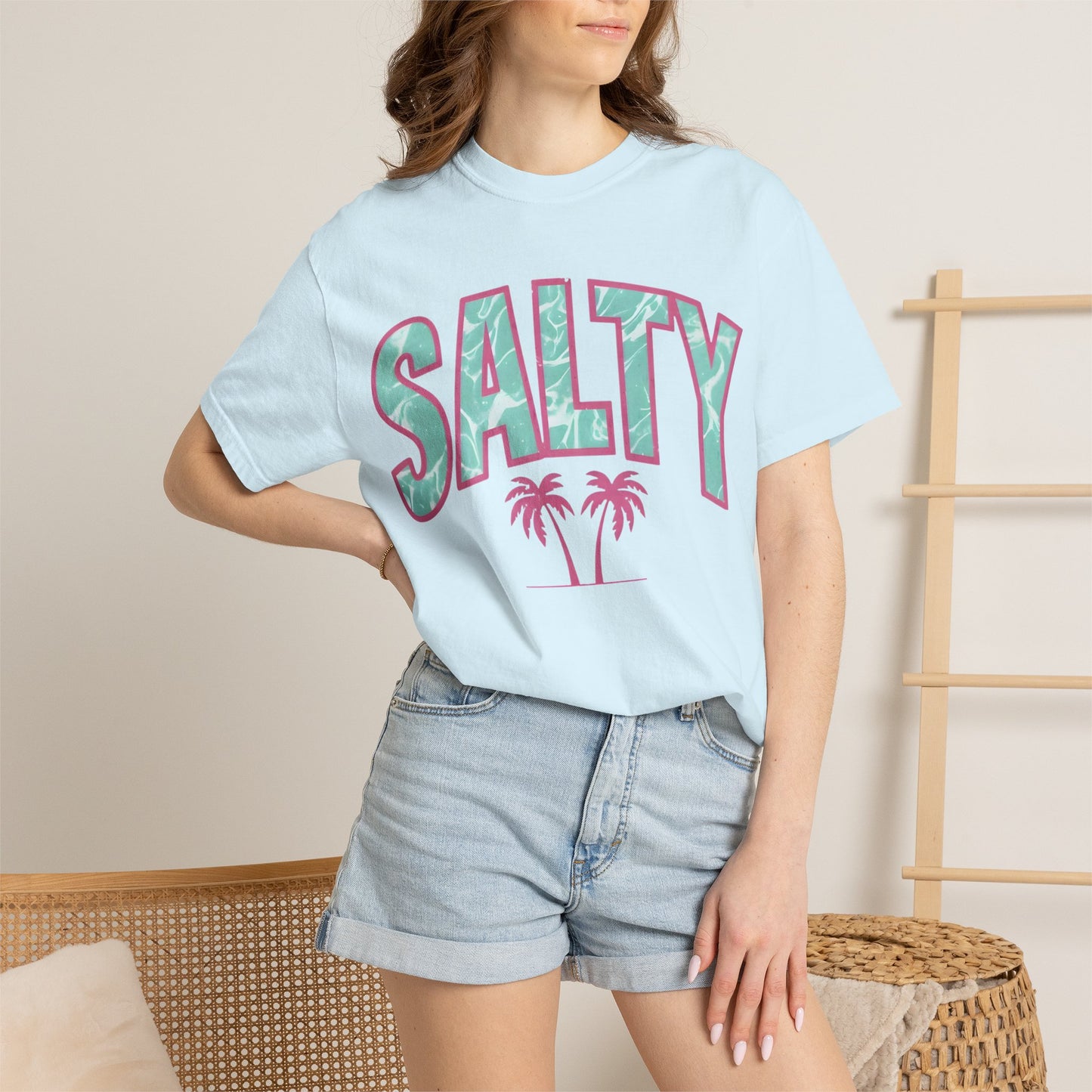 Salty Palm Beach T-Shirt — Retro Tropical Graphic Tee