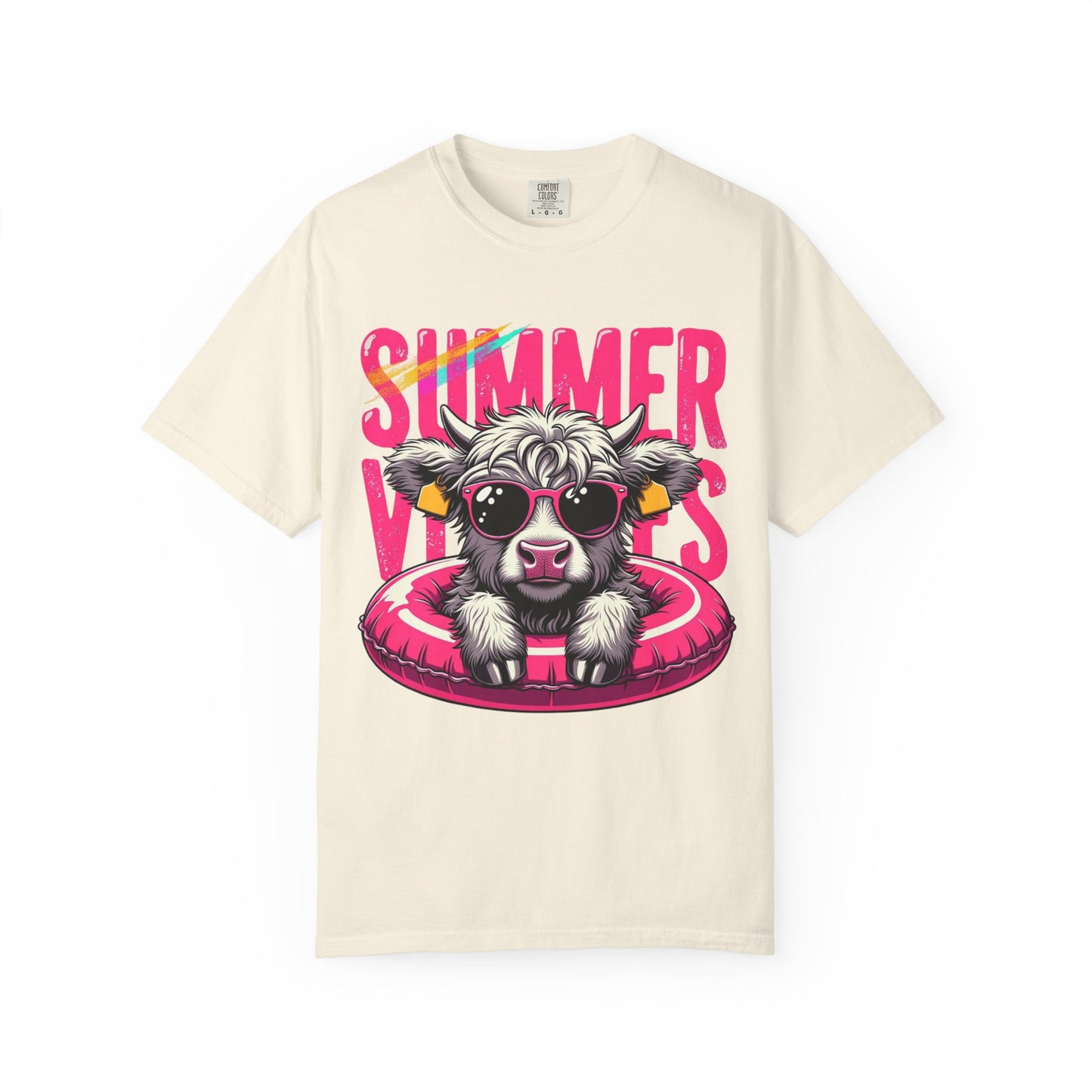 T-Shirt — "Summer Vibes" Cow with Sunglasses Graphic