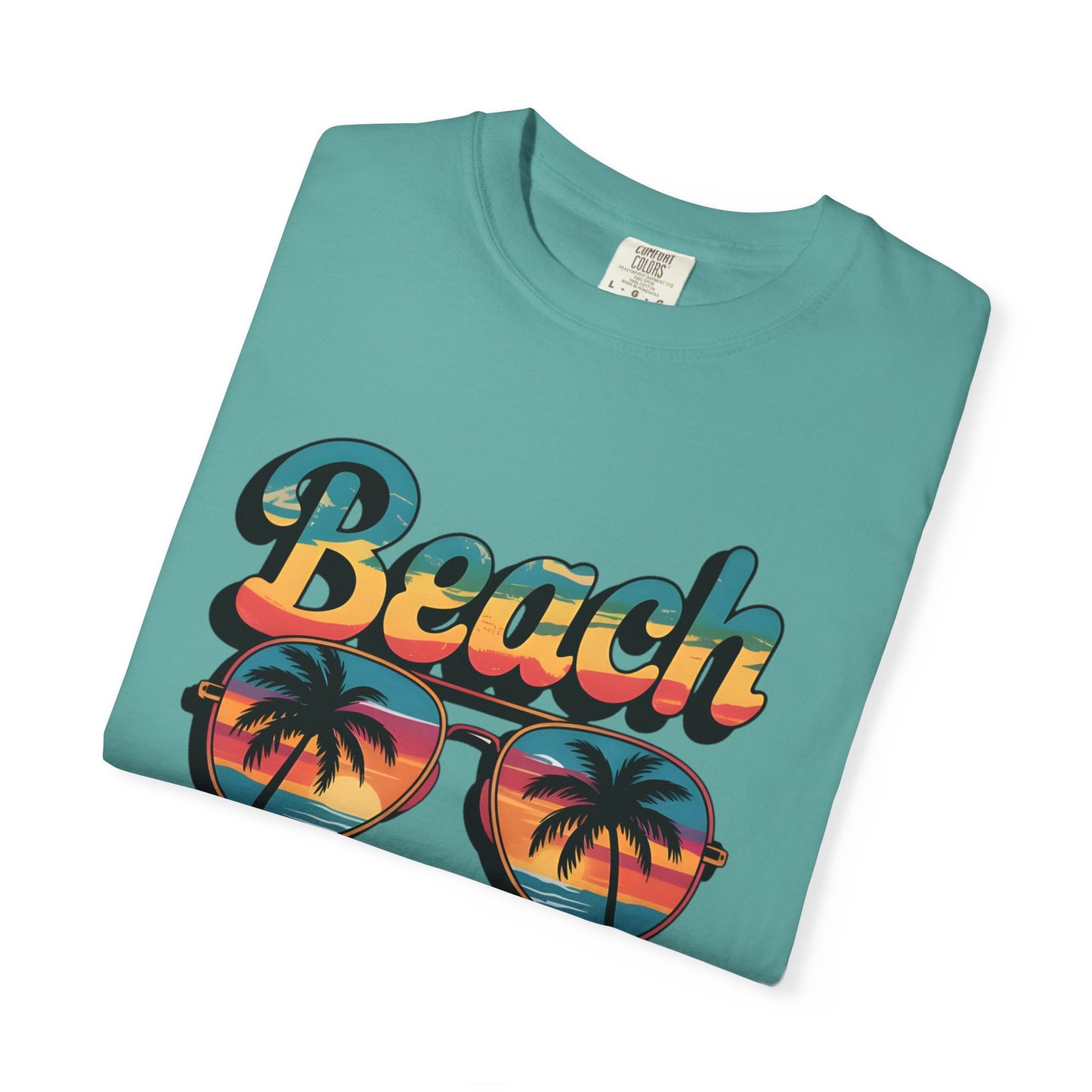 Beach Please T-Shirt — Retro Palm Sunglasses Summer Tee