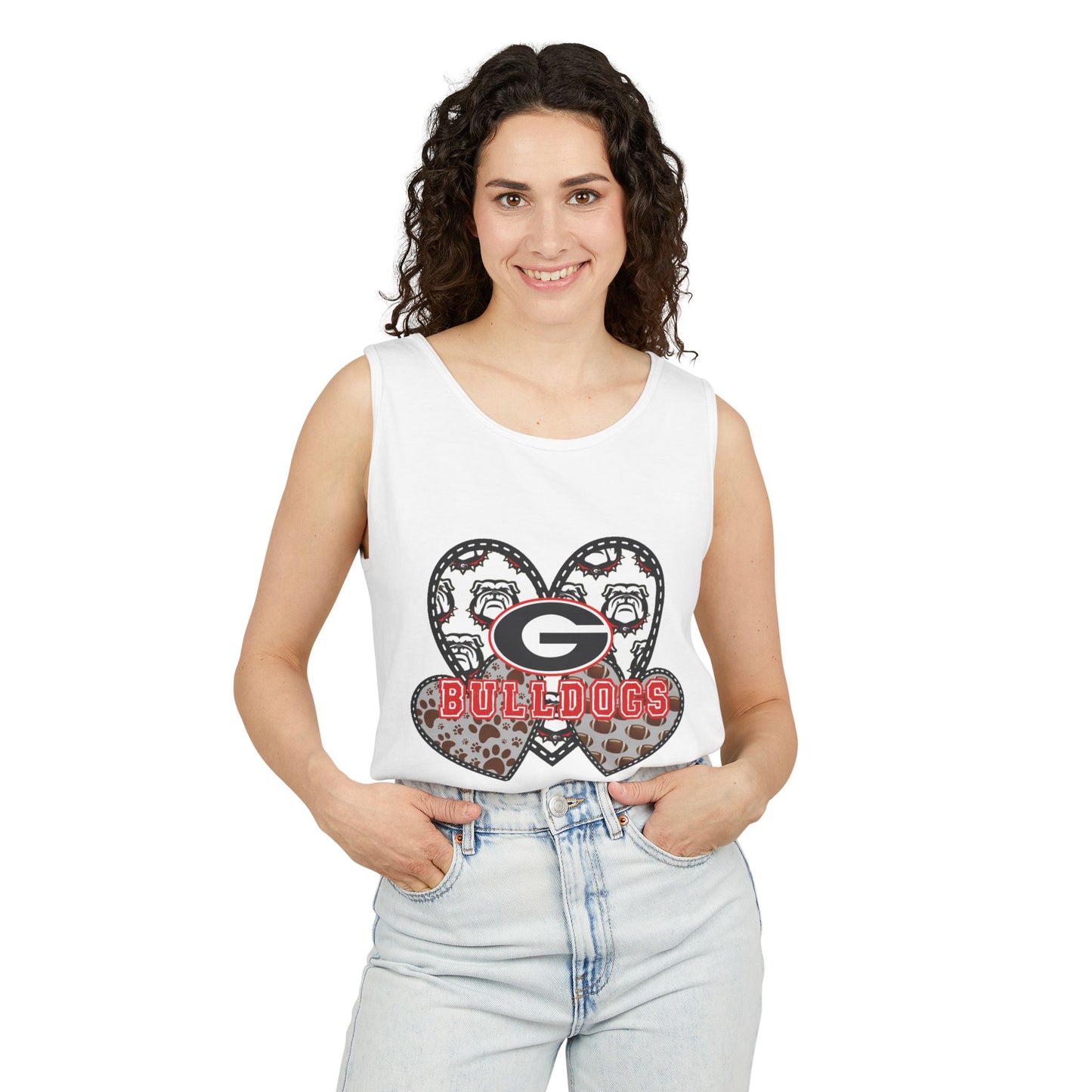 Bulldogs Heart Tank Top — Georgia G Leopard Print College Fan Apparel