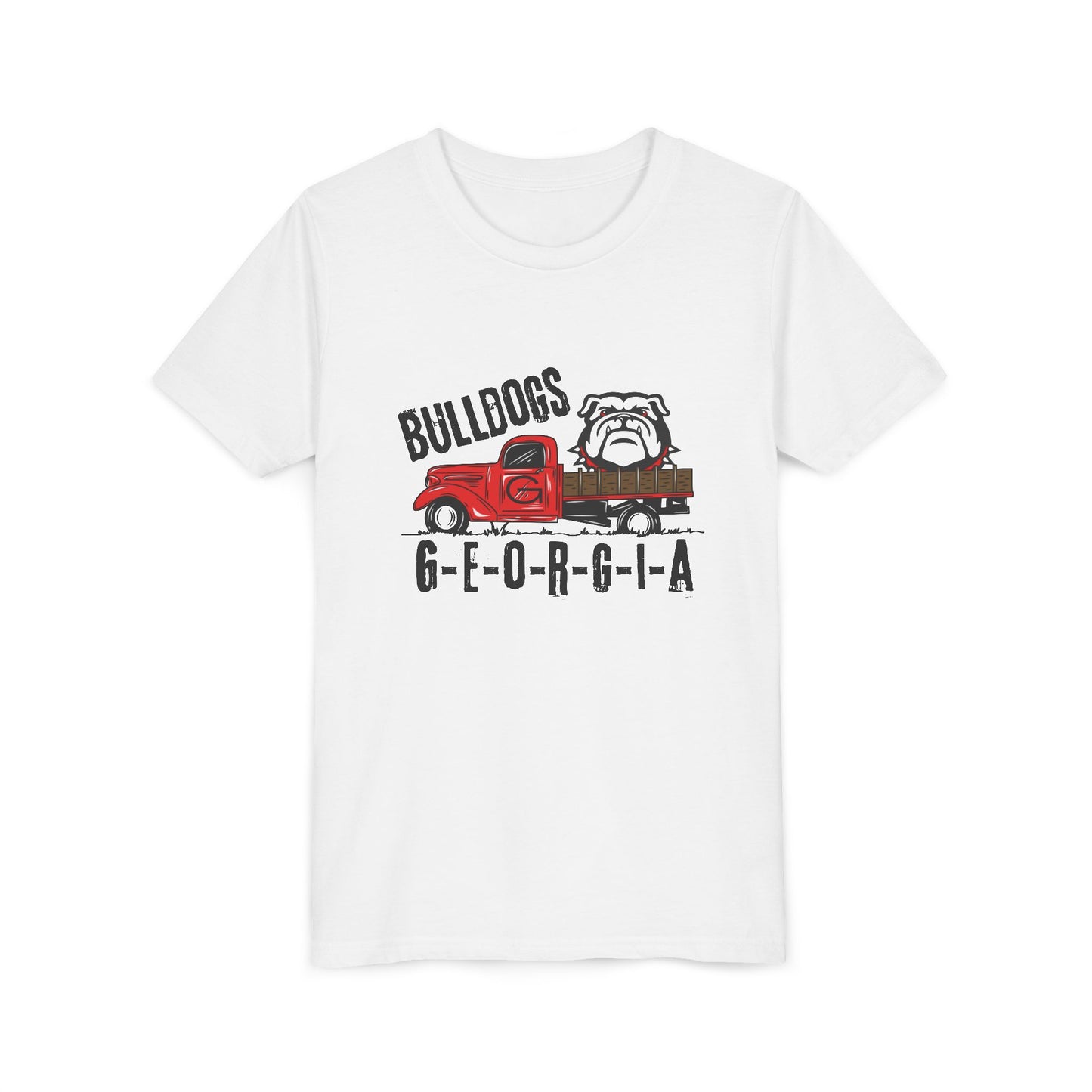 Georgia Bulldogs Youth Tee – Red Truck & Bulldog Graphic