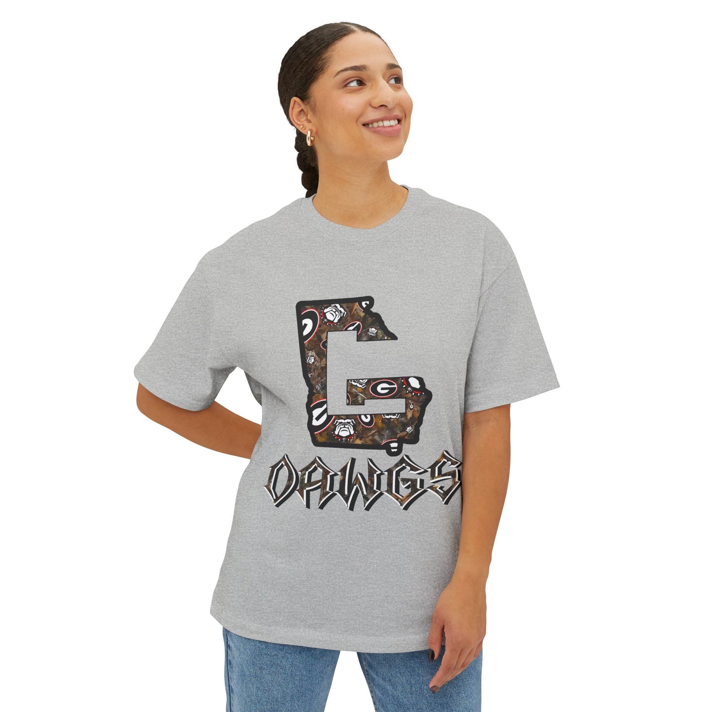 Georgia Dawgs Graphic Tee — State G Letter Football Design
