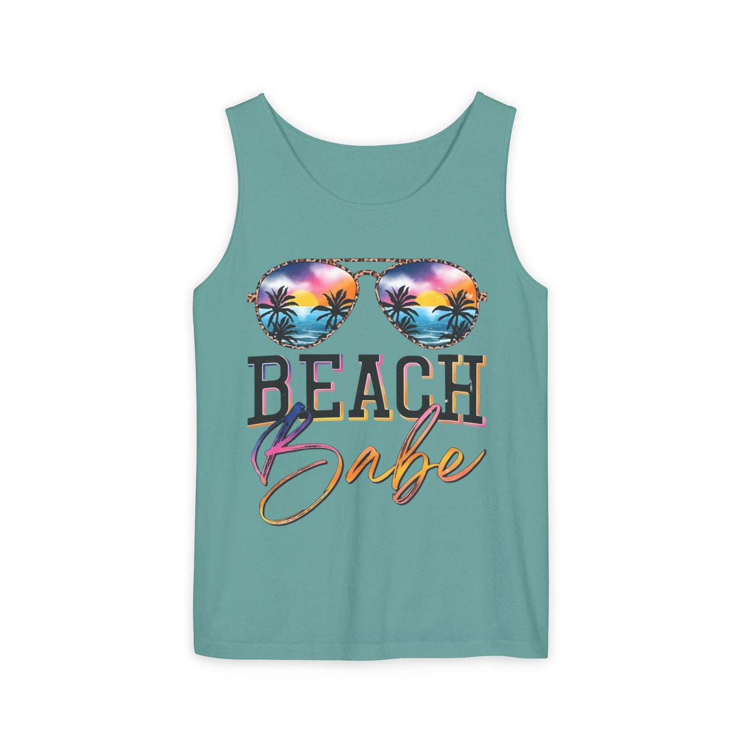 Beach Babe Tank Top — Sunglasses Sunset Graphic