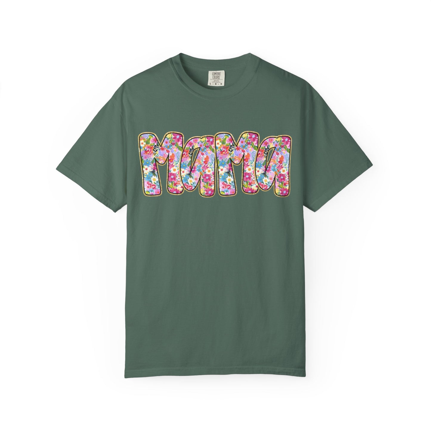 Mama Floral T-Shirt — Colorful Retro Bubble Letters Mother’s Day Tee