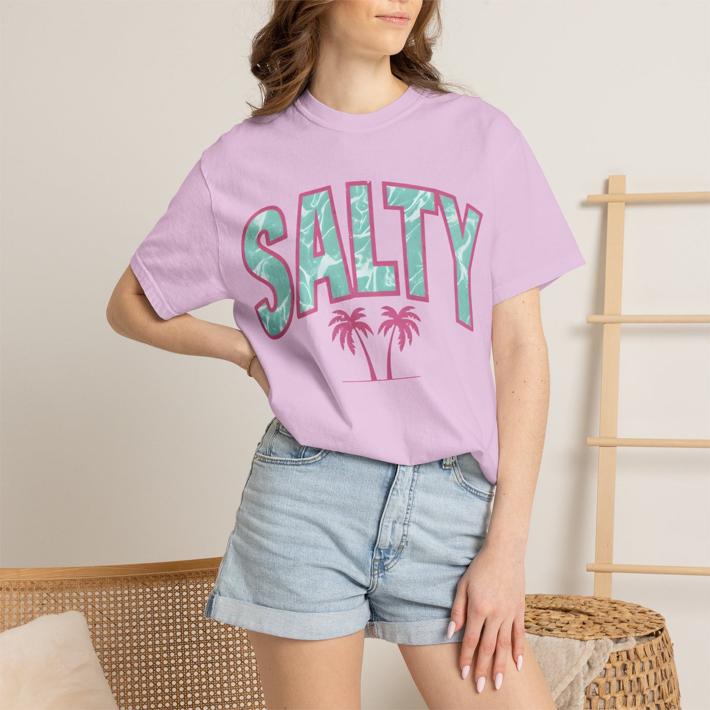 Salty Palm Beach T-Shirt — Retro Tropical Graphic Tee