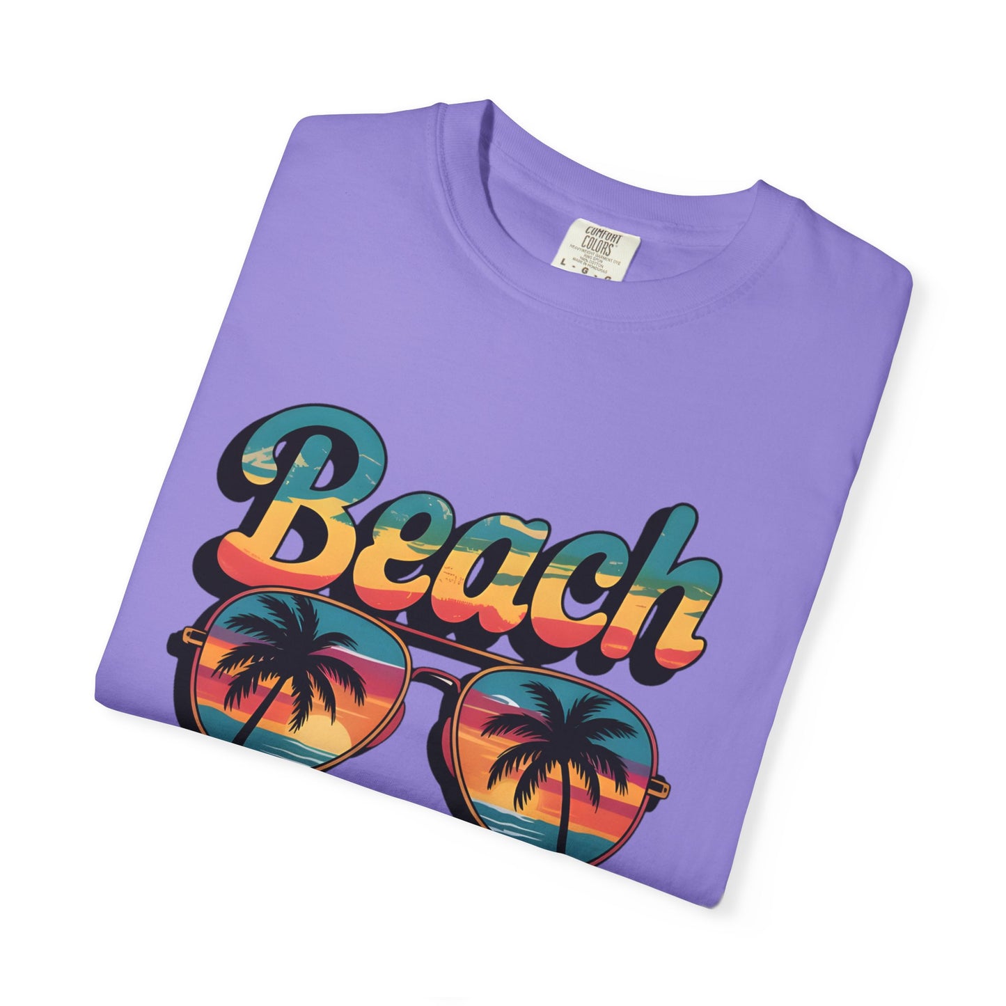 Beach Please T-Shirt — Retro Palm Sunglasses Summer Tee