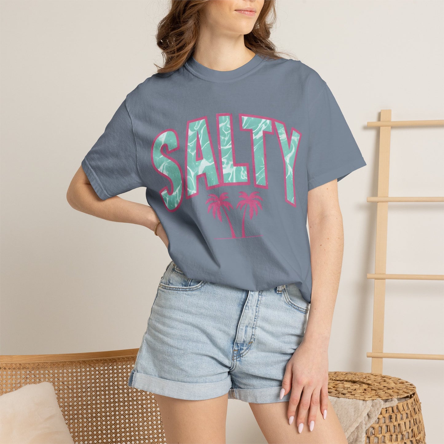 Salty Palm Beach T-Shirt — Retro Tropical Graphic Tee