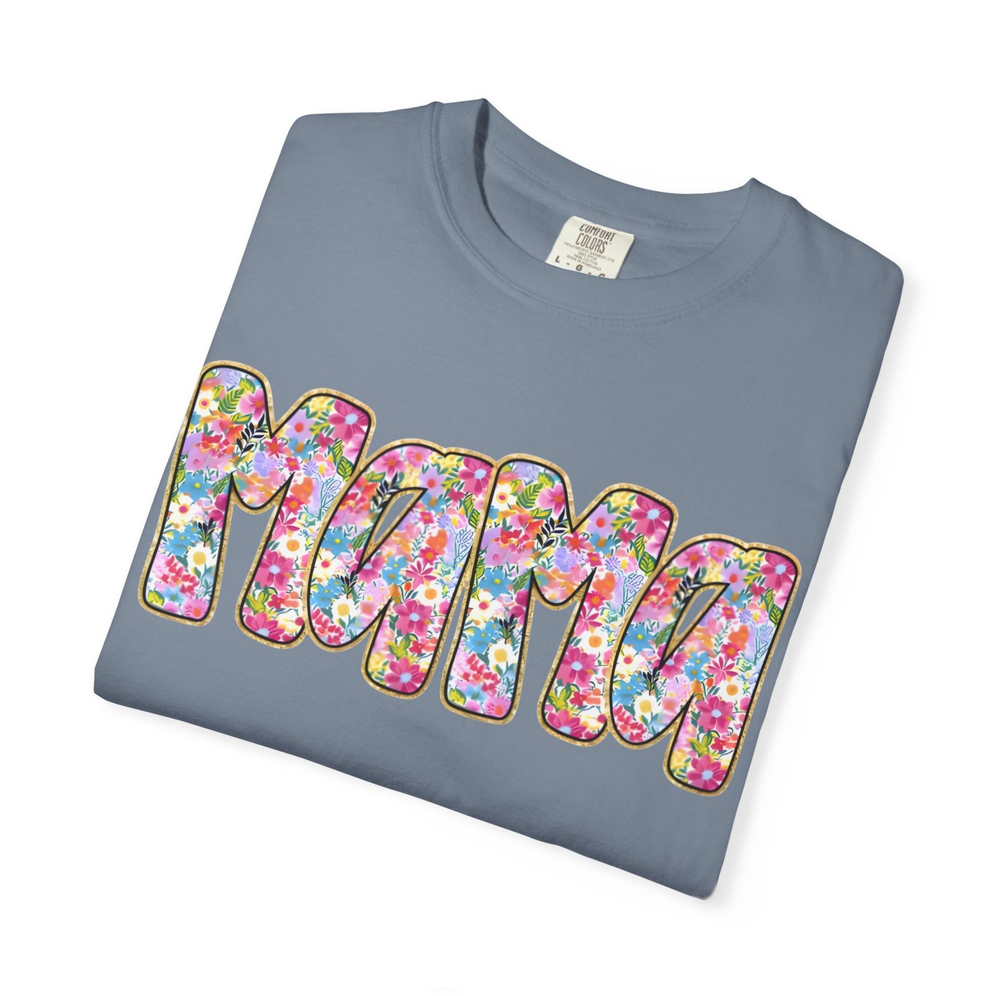 Mama Floral T-Shirt — Colorful Retro Bubble Letters Mother’s Day Tee