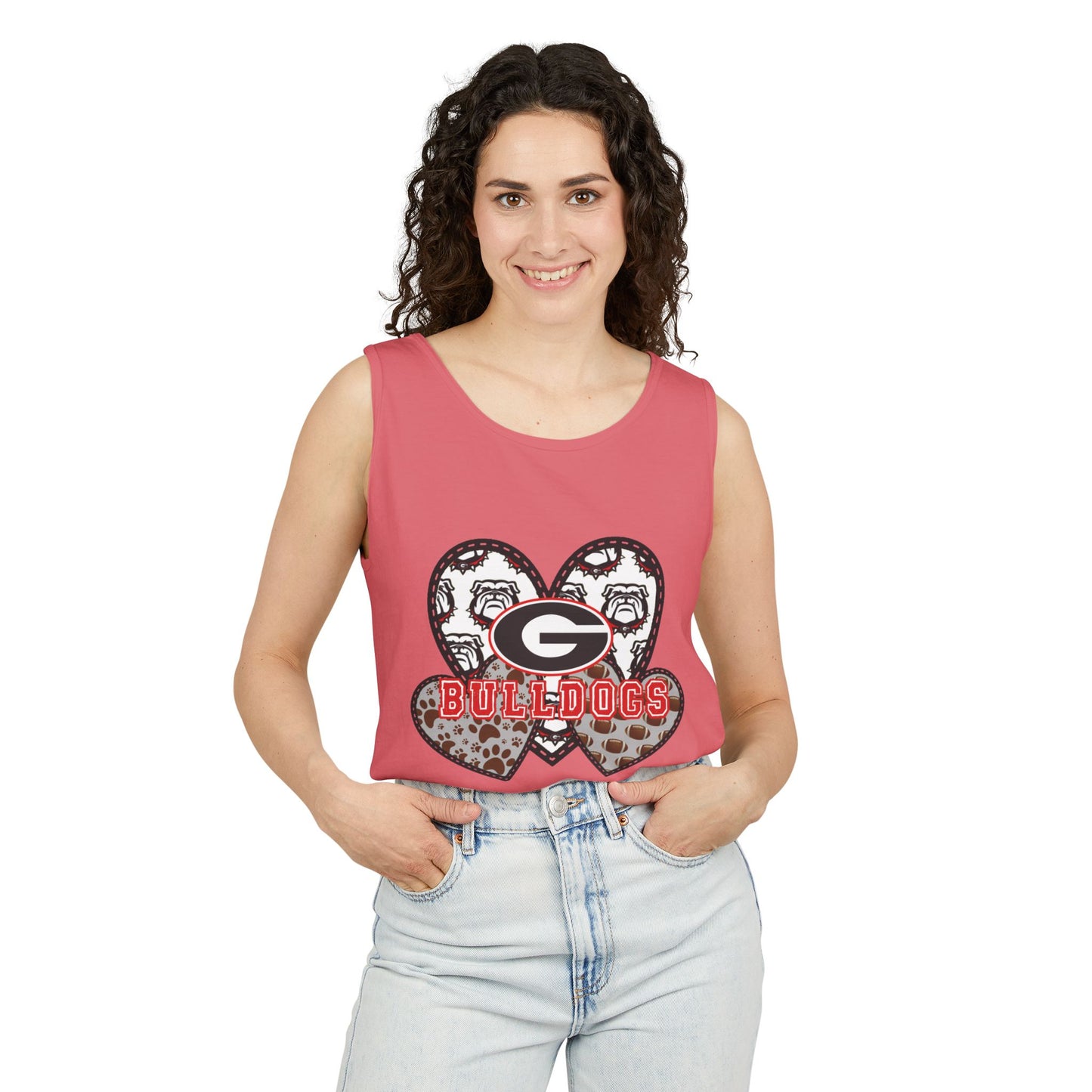Bulldogs Heart Tank Top — Georgia G Leopard Print College Fan Apparel