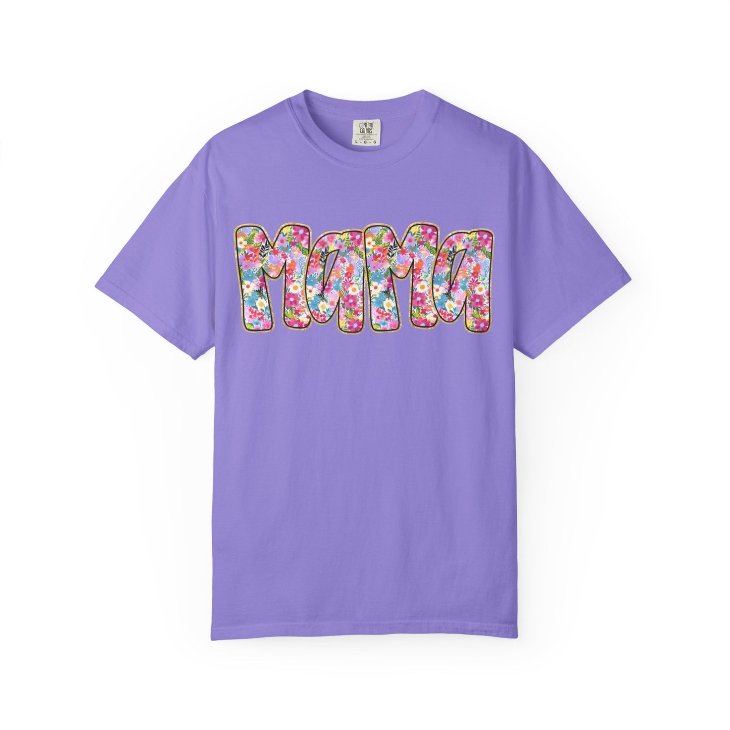 Mama Floral T-Shirt — Colorful Retro Bubble Letters Mother’s Day Tee