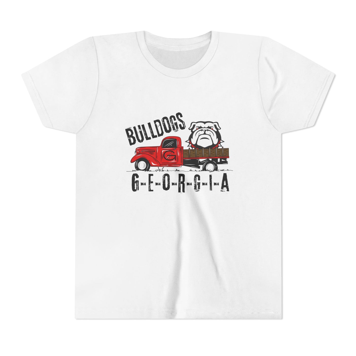 Georgia Bulldogs Youth Tee – Red Truck & Bulldog Graphic