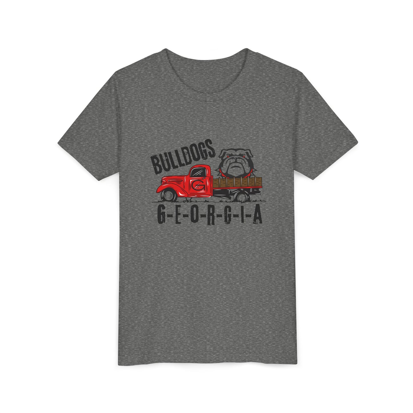 Georgia Bulldogs Youth Tee – Red Truck & Bulldog Graphic
