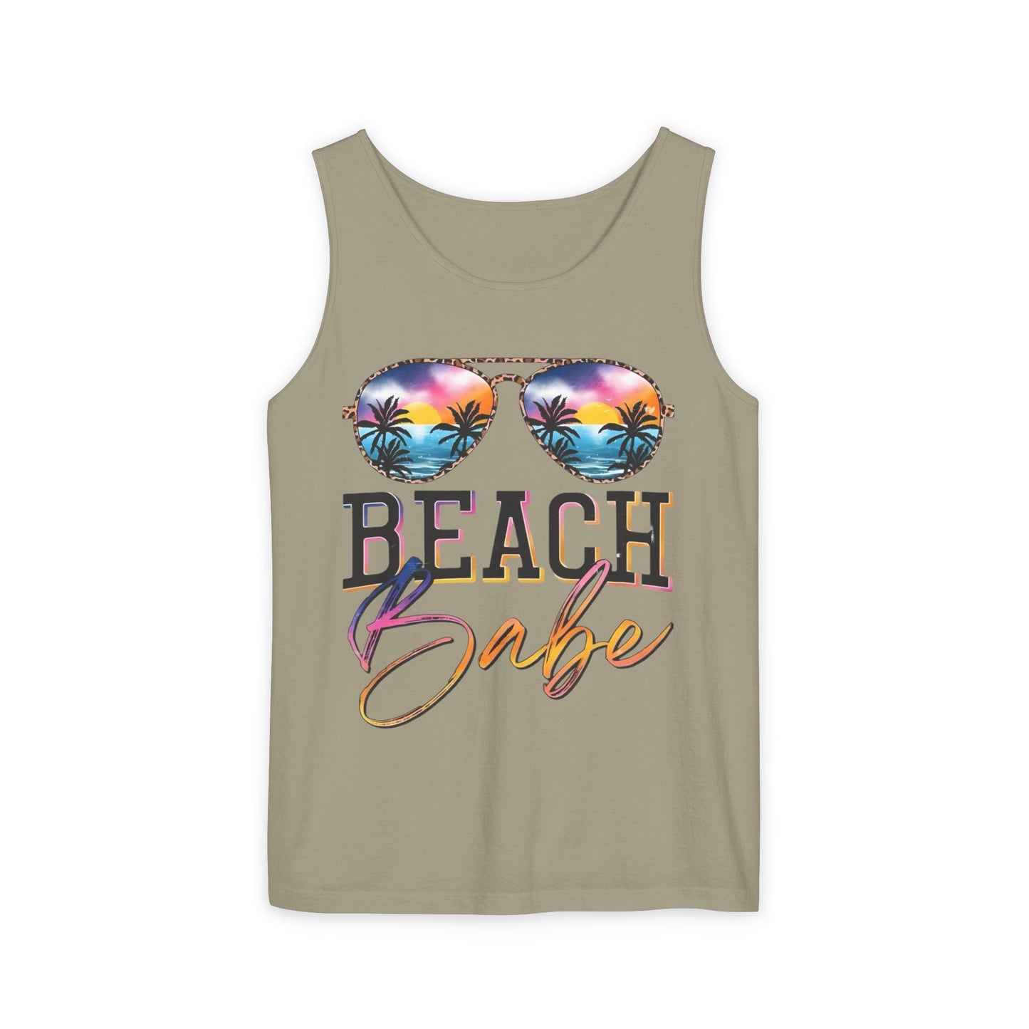 Beach Babe Tank Top — Sunglasses Sunset Graphic