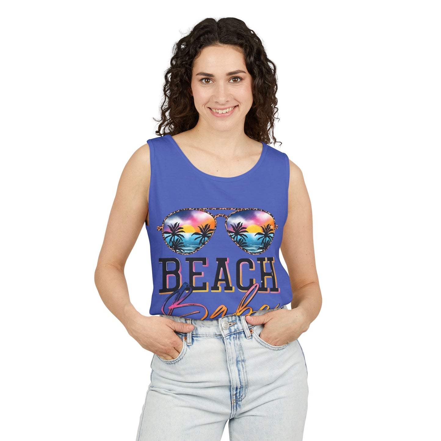 Beach Babe Tank Top — Sunglasses Sunset Graphic