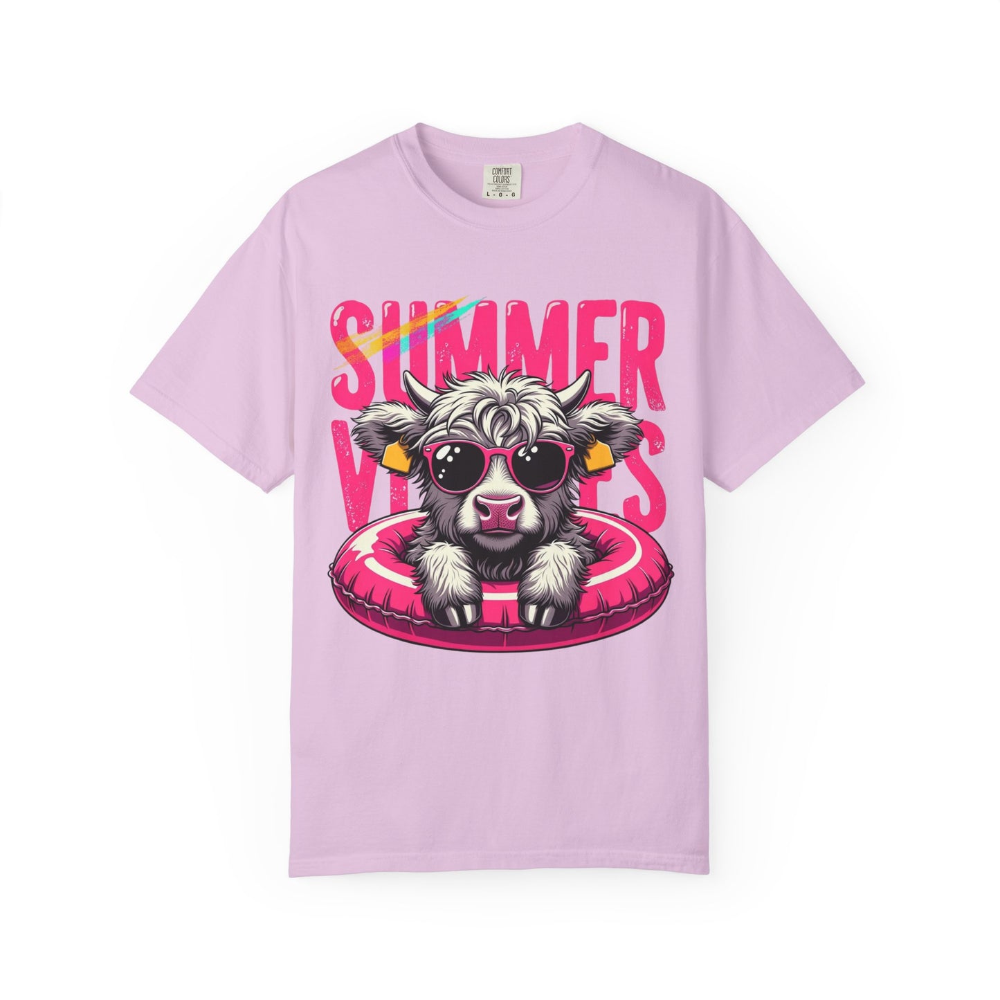 T-Shirt — "Summer Vibes" Cow with Sunglasses Graphic