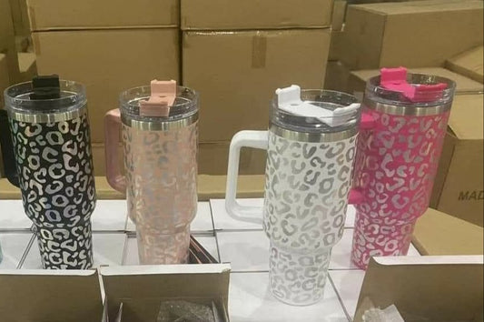 Iridescent Cheetah Print 40 oz. Tumblers