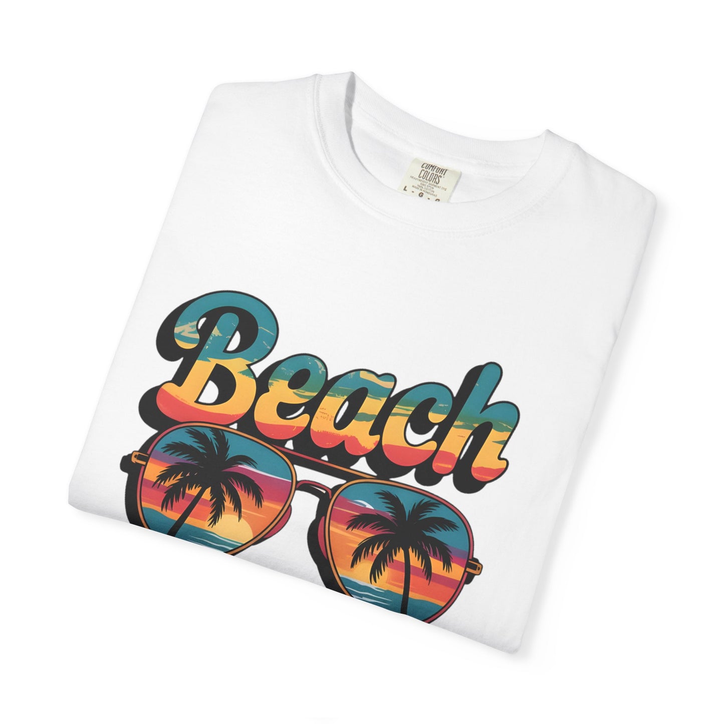 Beach Please T-Shirt — Retro Palm Sunglasses Summer Tee