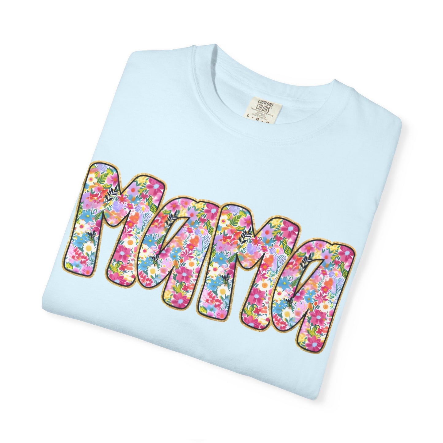 Mama Floral T-Shirt — Colorful Retro Bubble Letters Mother’s Day Tee