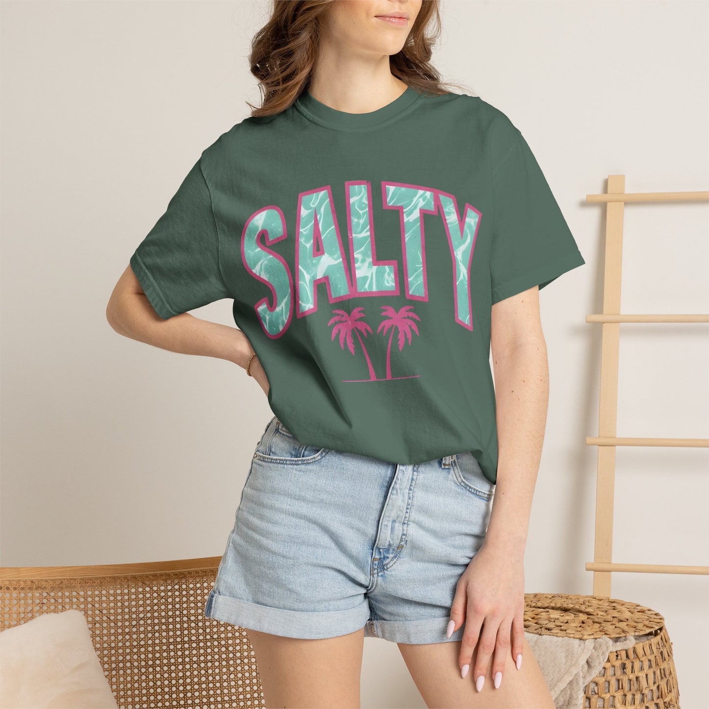 Salty Palm Beach T-Shirt — Retro Tropical Graphic Tee