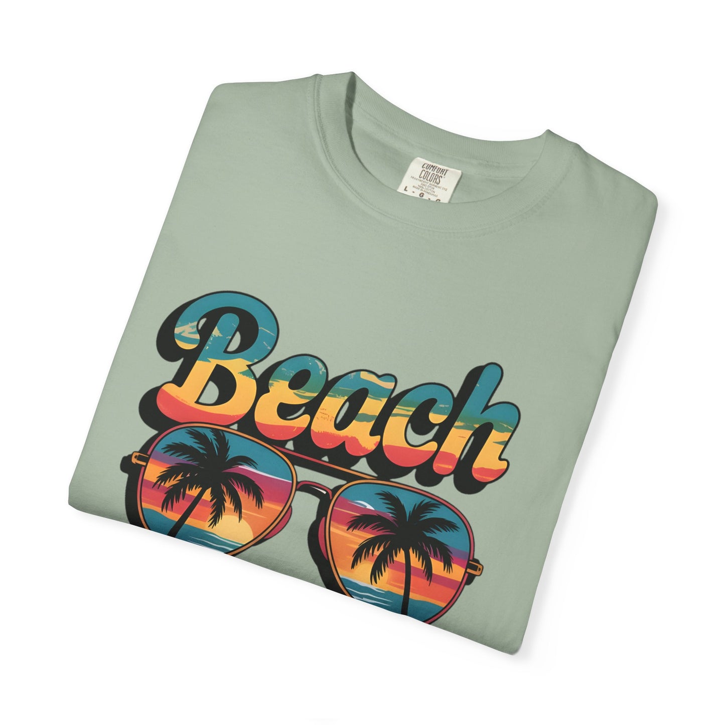 Beach Please T-Shirt — Retro Palm Sunglasses Summer Tee