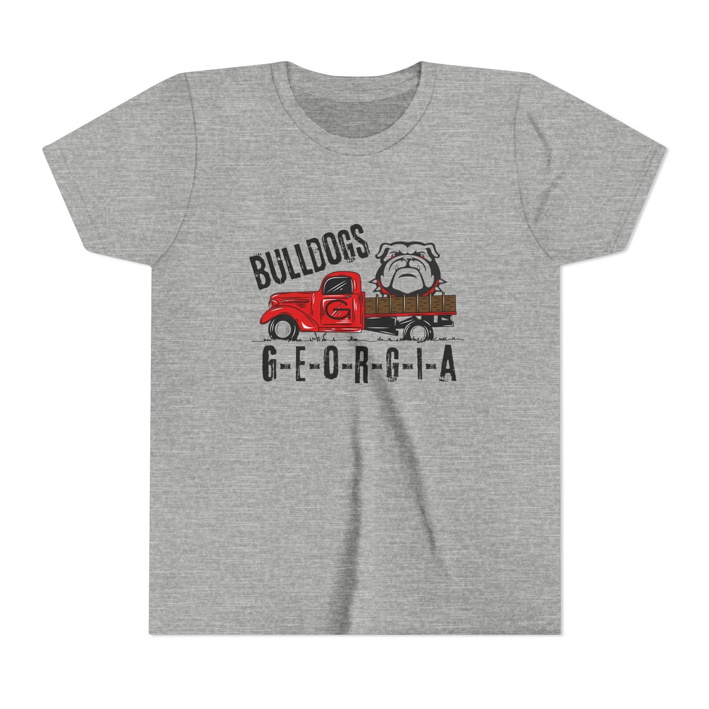 Georgia Bulldogs Youth Tee – Red Truck & Bulldog Graphic