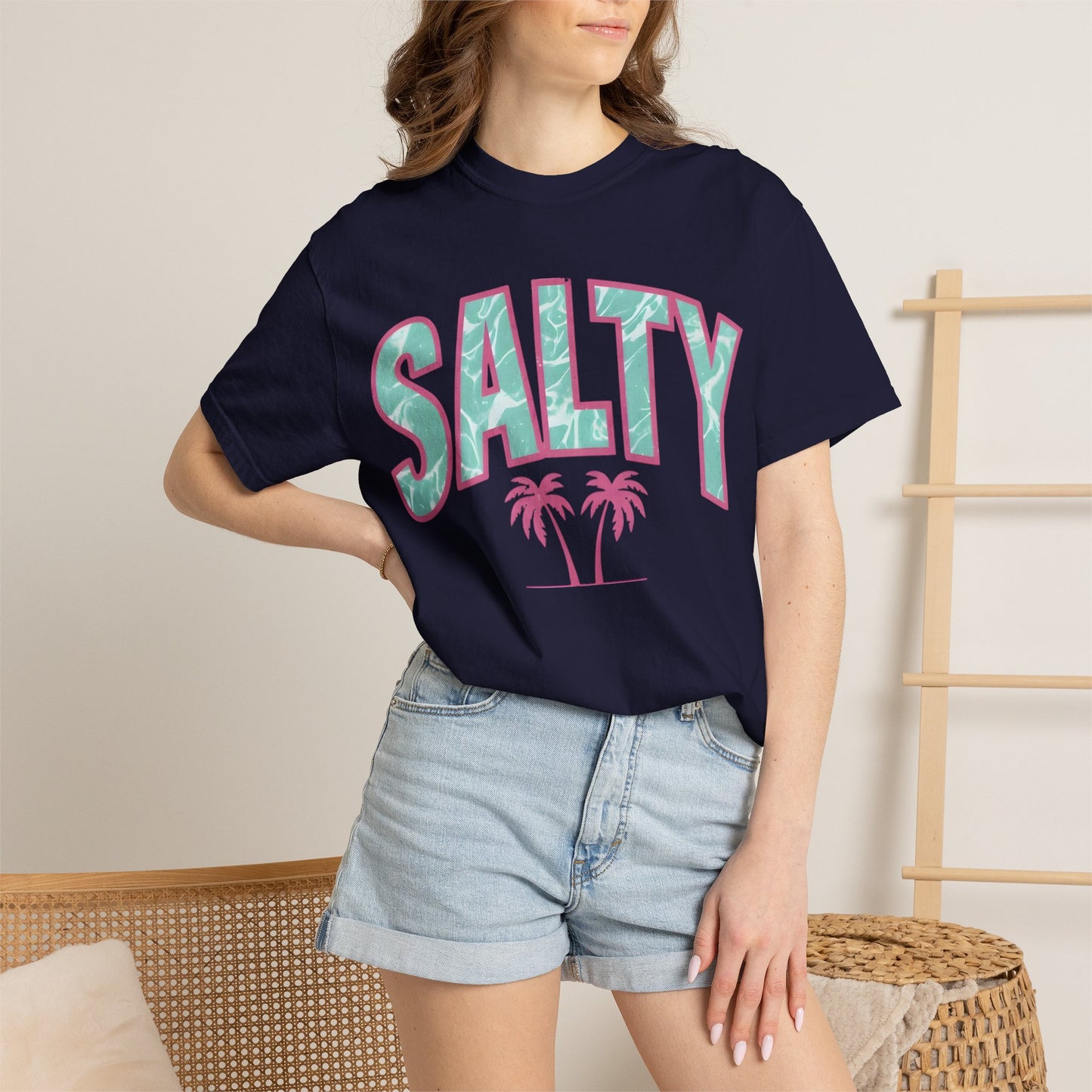 Salty Palm Beach T-Shirt — Retro Tropical Graphic Tee