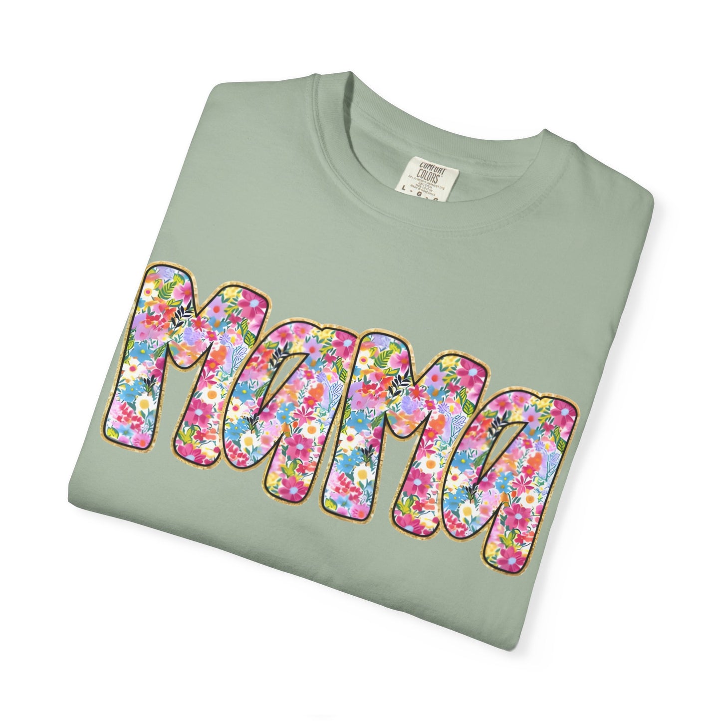 Mama Floral T-Shirt — Colorful Retro Bubble Letters Mother’s Day Tee