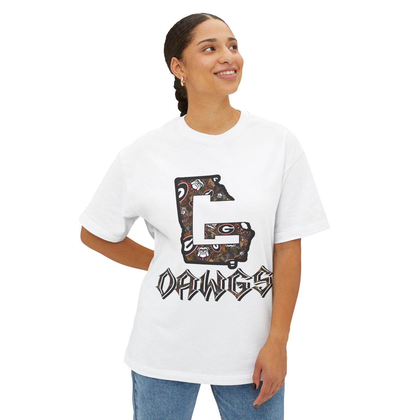 Georgia Dawgs Graphic Tee — State G Letter Football Design