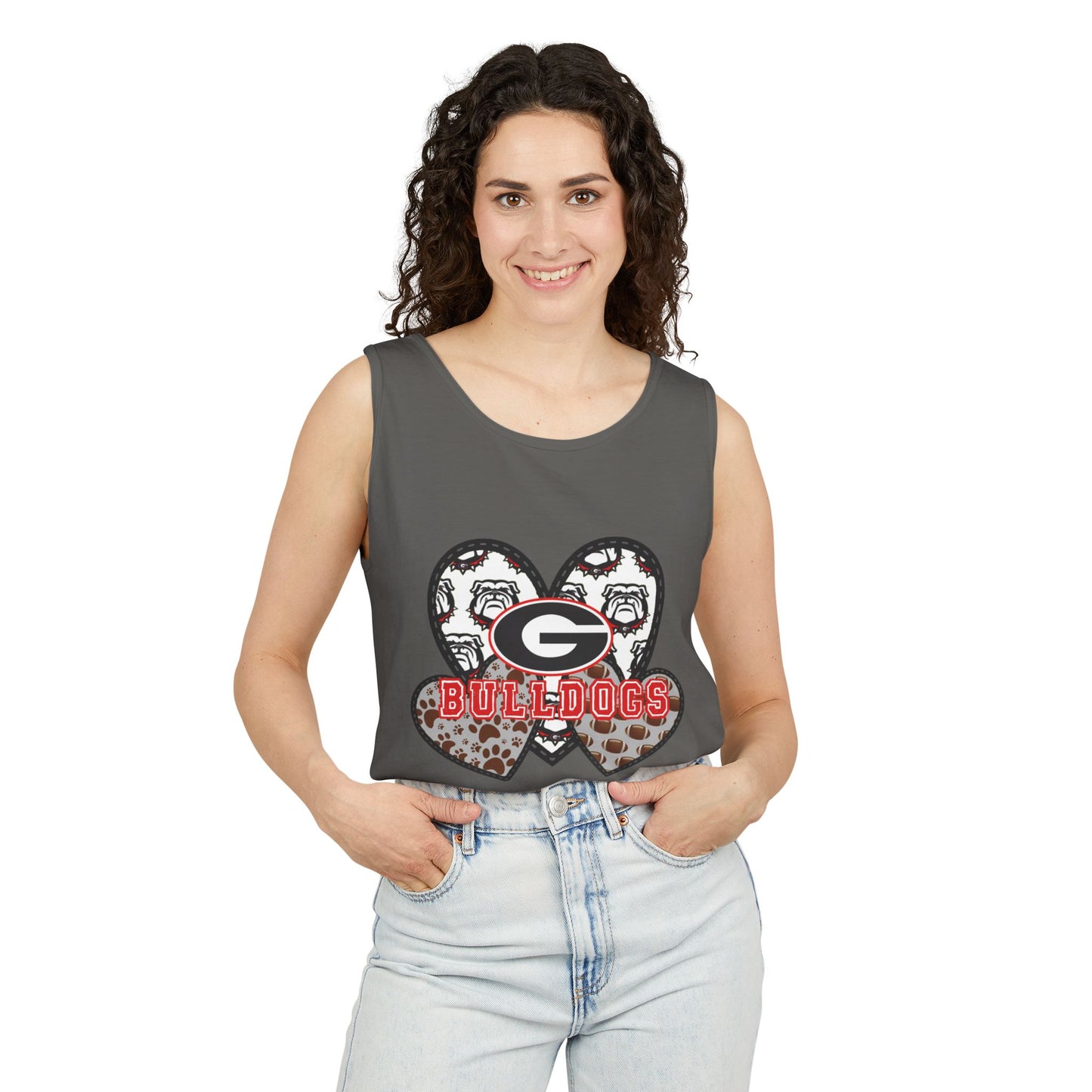 Bulldogs Heart Tank Top — Georgia G Leopard Print College Fan Apparel