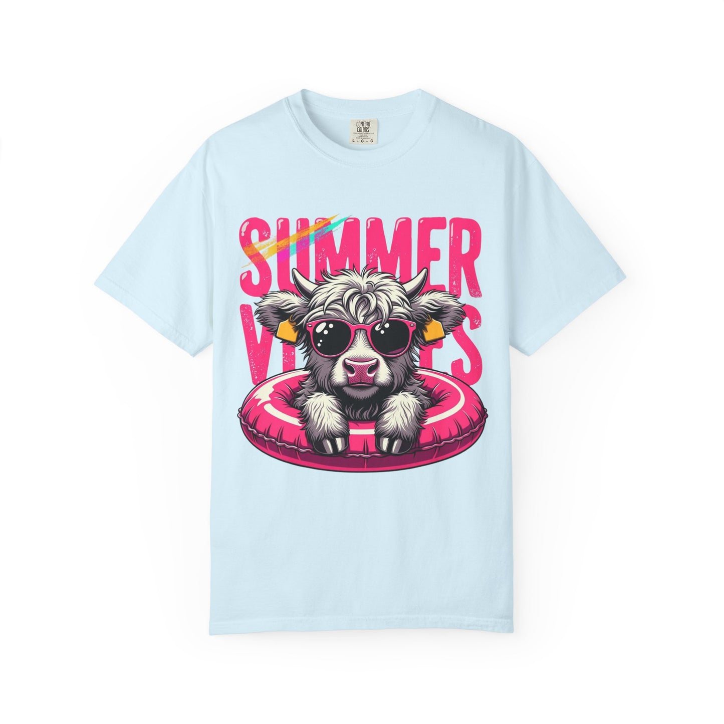 T-Shirt — "Summer Vibes" Cow with Sunglasses Graphic