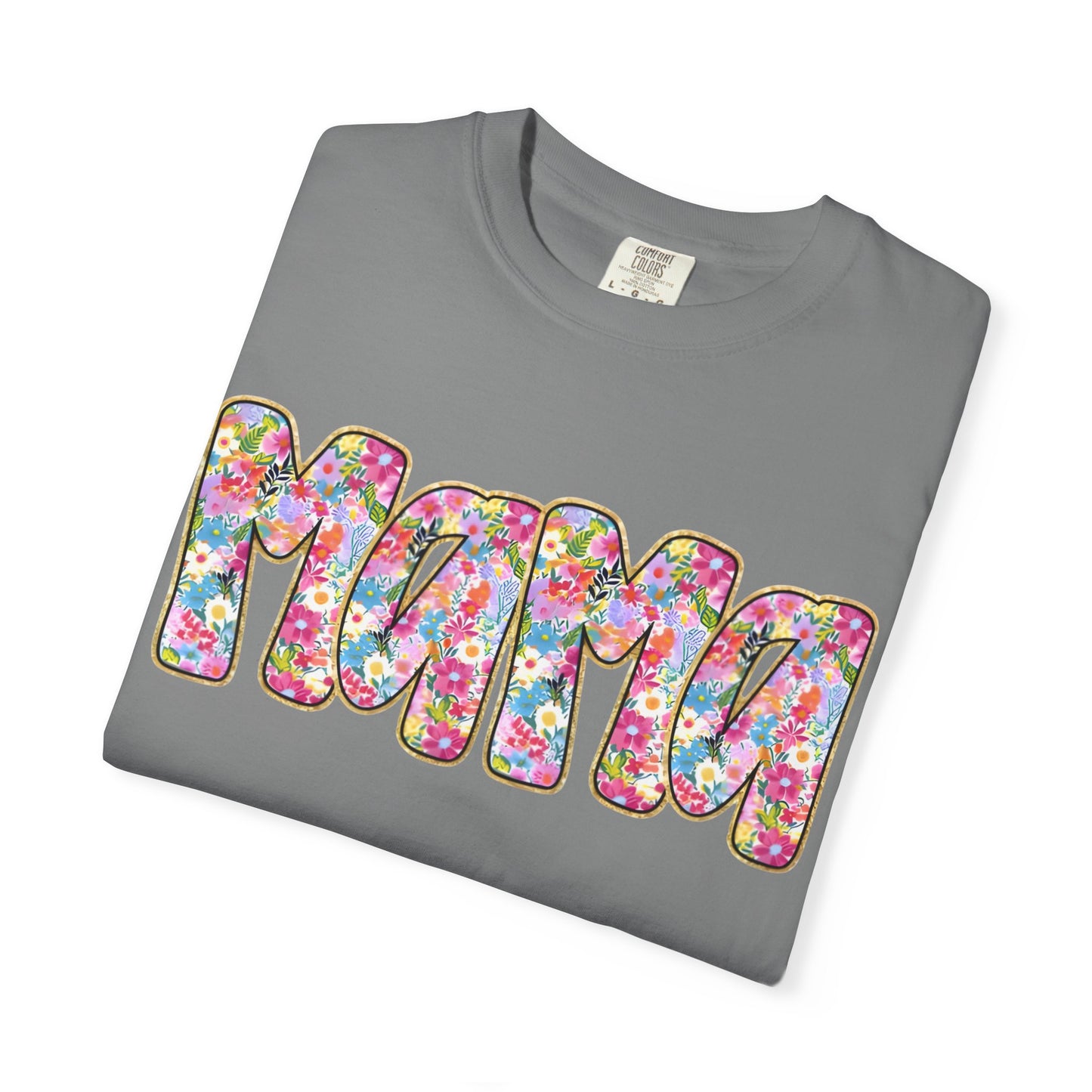 Mama Floral T-Shirt — Colorful Retro Bubble Letters Mother’s Day Tee