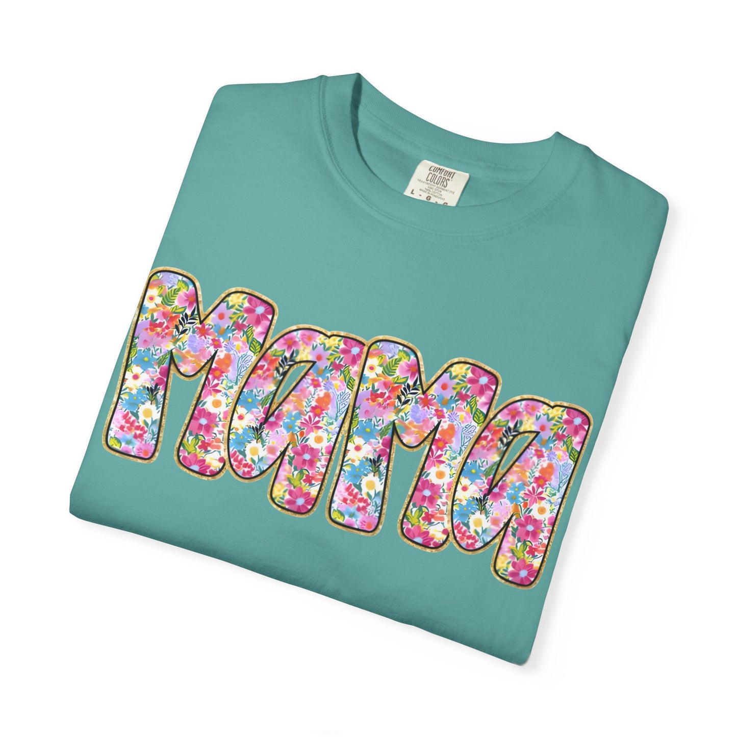 Mama Floral T-Shirt — Colorful Retro Bubble Letters Mother’s Day Tee