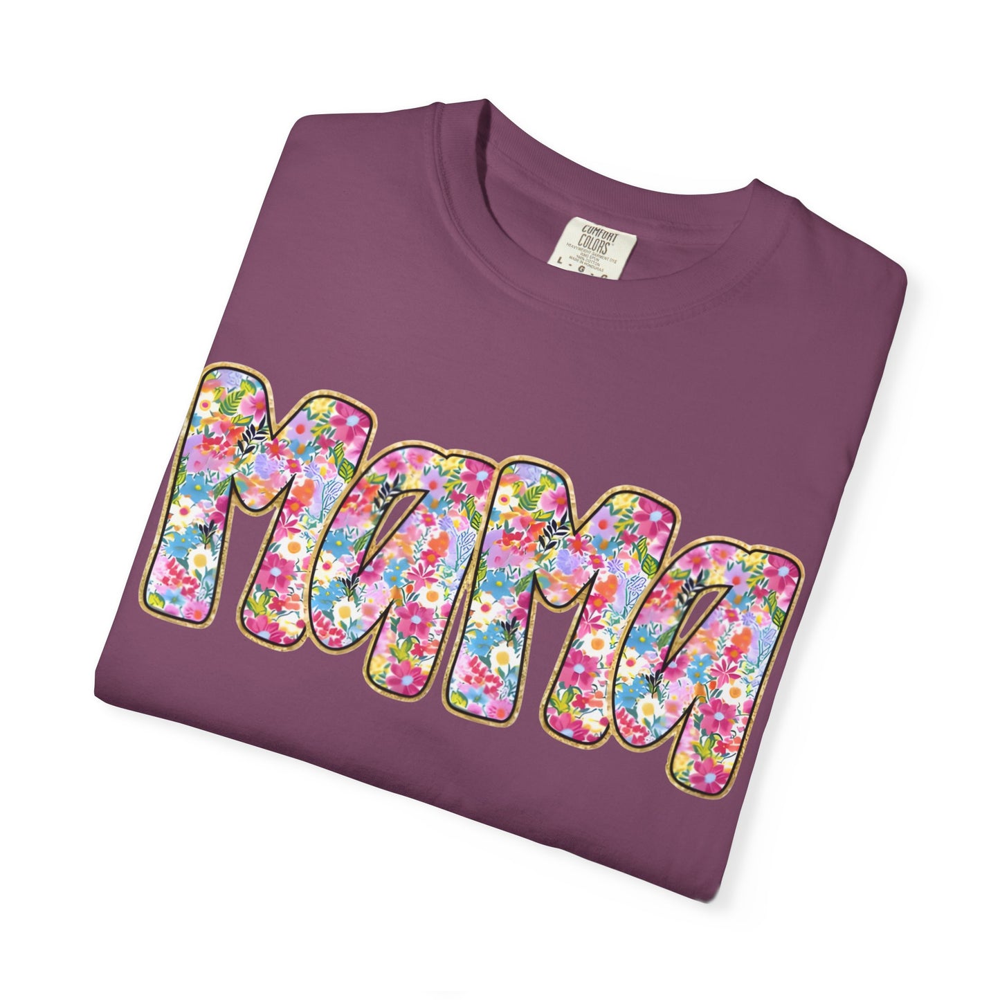 Mama Floral T-Shirt — Colorful Retro Bubble Letters Mother’s Day Tee