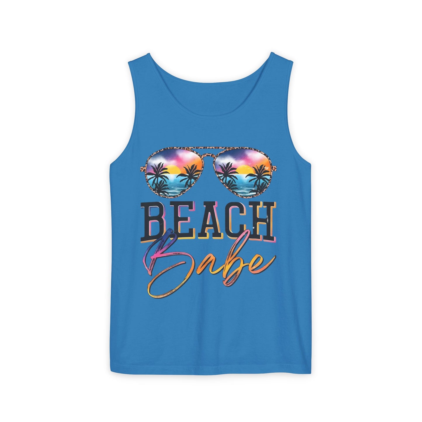 Beach Babe Tank Top — Sunglasses Sunset Graphic