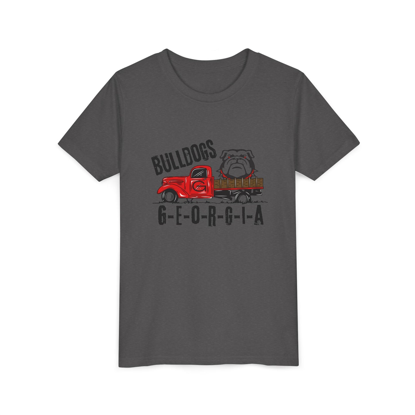Georgia Bulldogs Youth Tee – Red Truck & Bulldog Graphic
