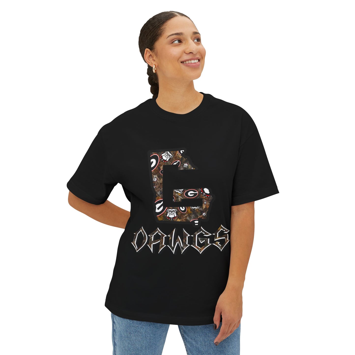 Georgia Dawgs Graphic Tee — State G Letter Football Design