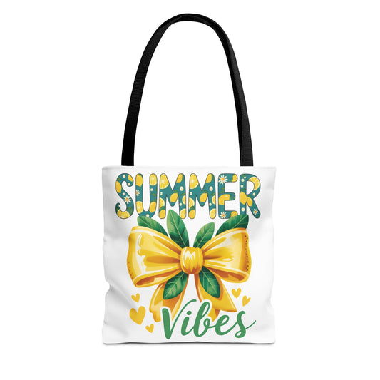 Summer Vibes Tote Bag — Yellow Bow Beach Market Bag