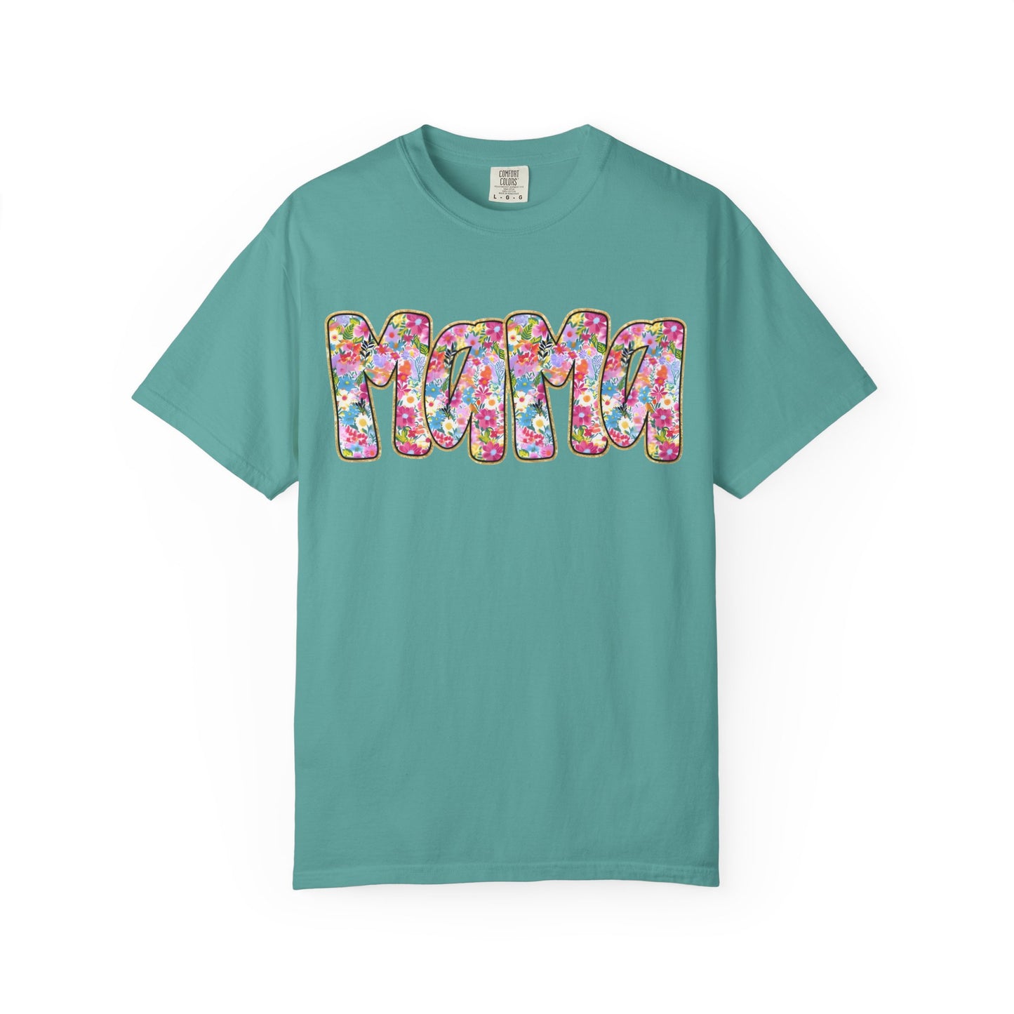 Mama Floral T-Shirt — Colorful Retro Bubble Letters Mother’s Day Tee