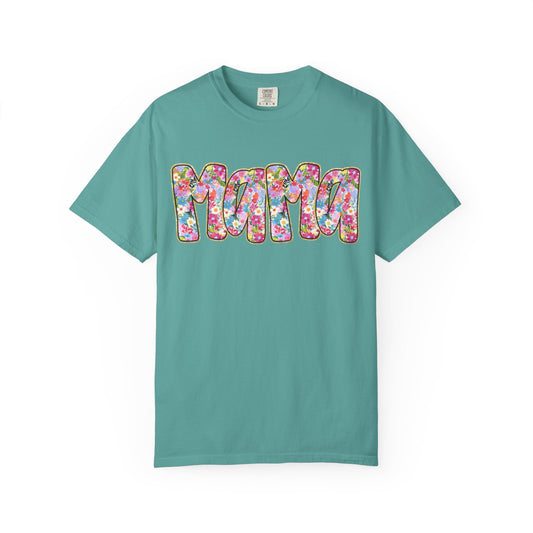 Mama Floral T-Shirt — Colorful Retro Bubble Letters Mother’s Day Tee