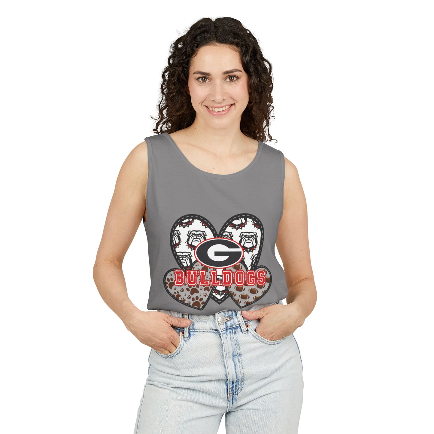 Bulldogs Heart Tank Top — Georgia G Leopard Print College Fan Apparel